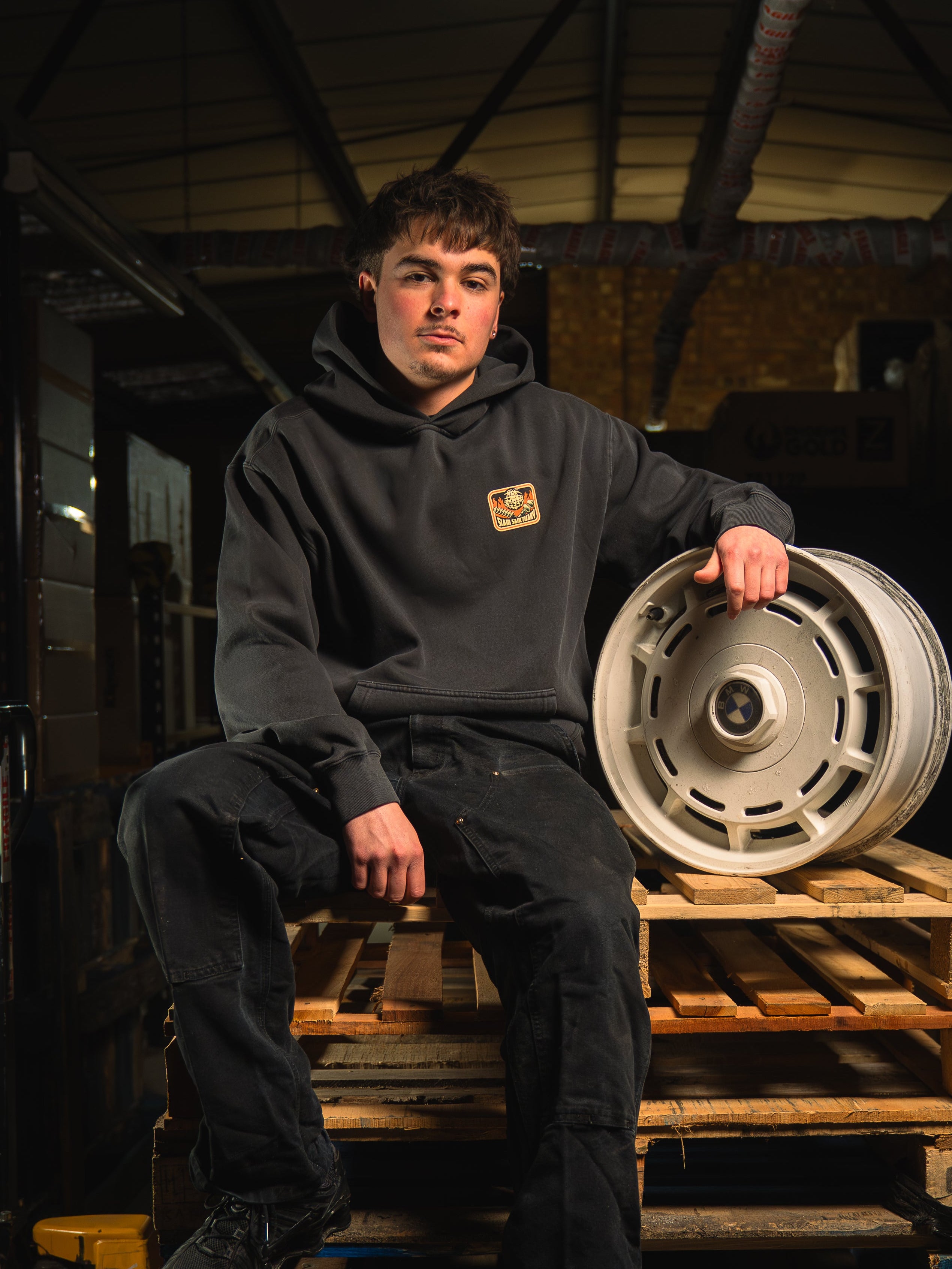 COILED CUSTOMS HOODIE - FADED BLACK