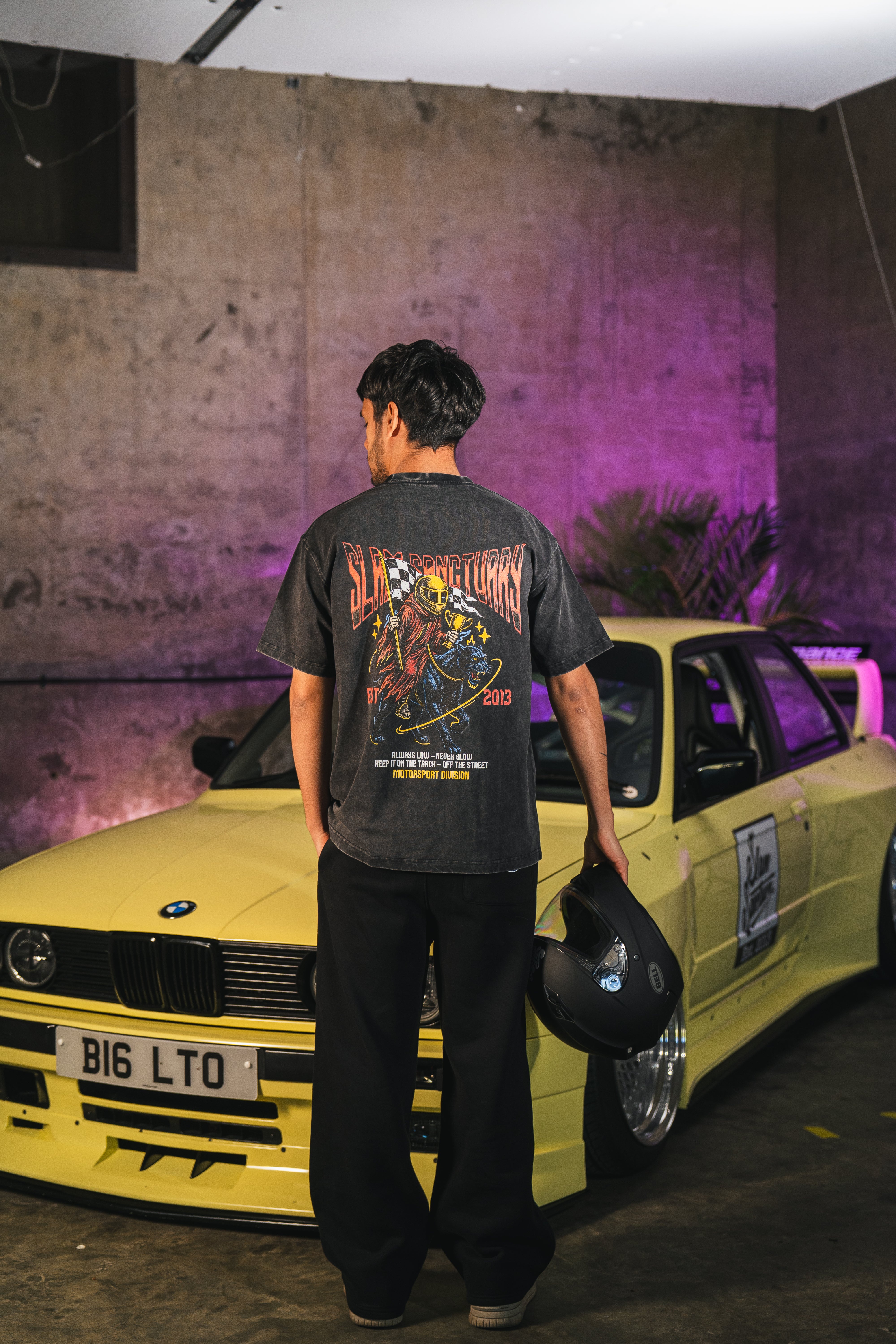 MOTORSPORT T-SHIRT - WASHED GREY