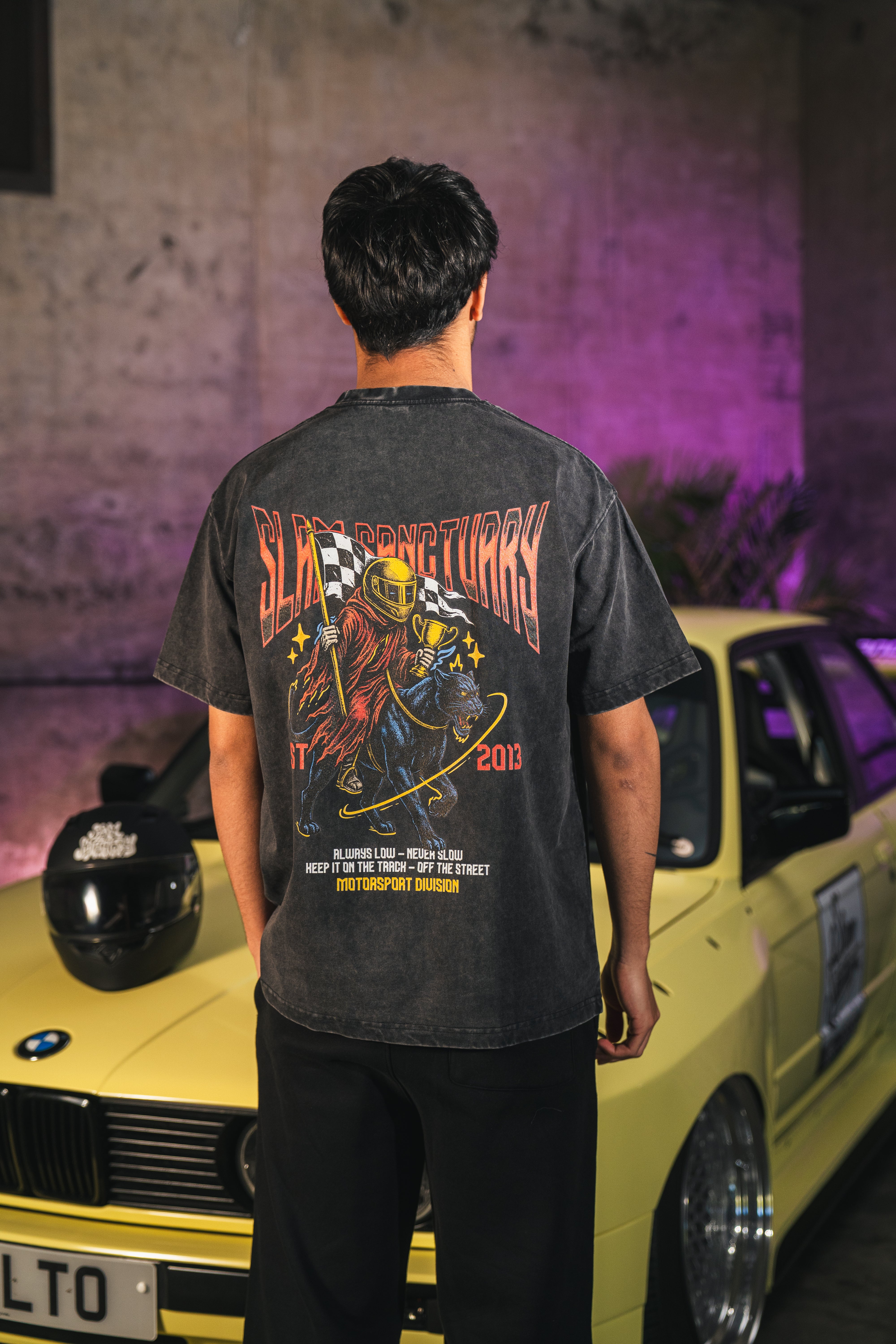 MOTORSPORT T-SHIRT - WASHED GREY