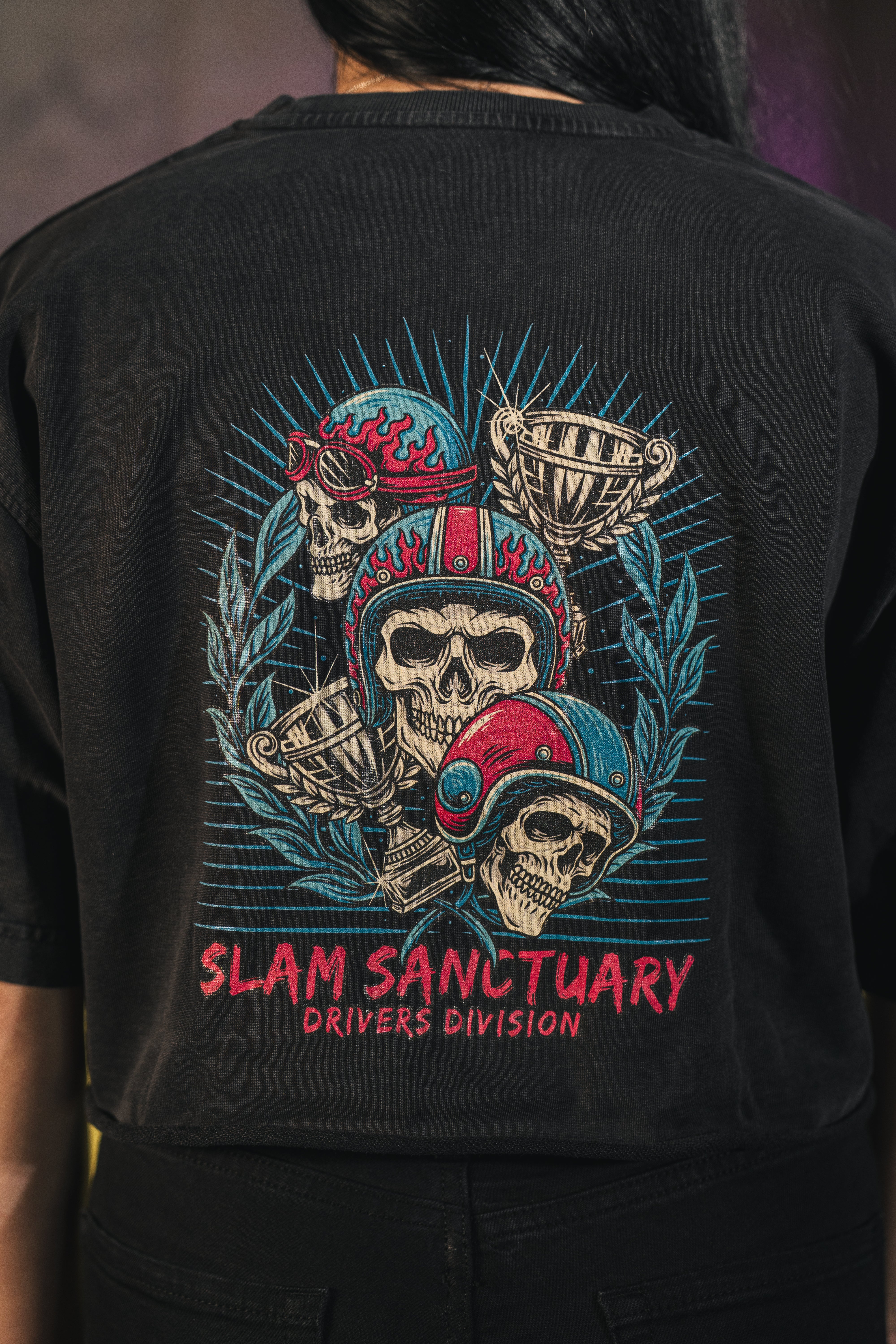 TROPHY CROP T-SHIRT - WASHED BLACK