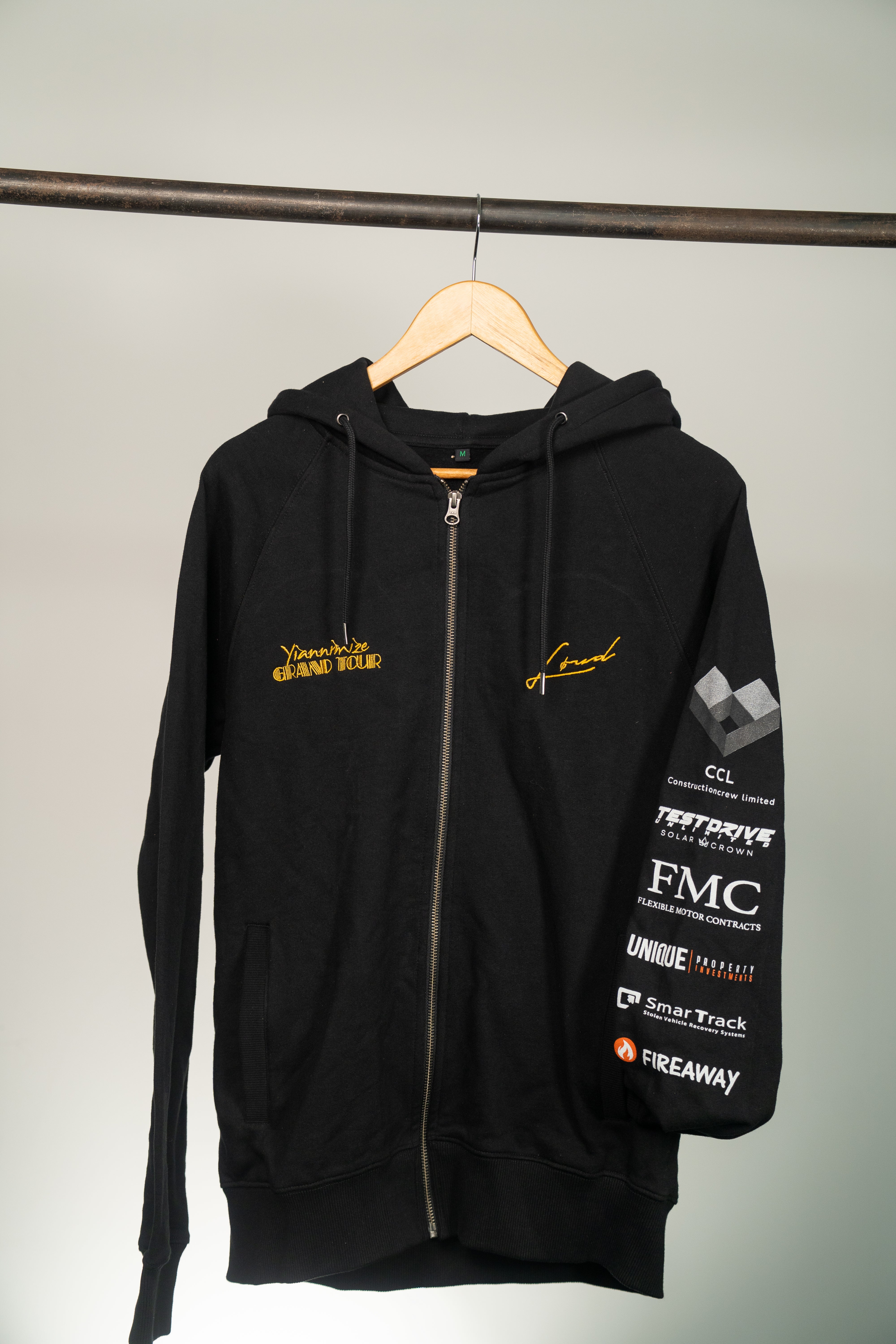 YIANNIMIZE GRAND TOUR ZIP HOODIE - BLACK