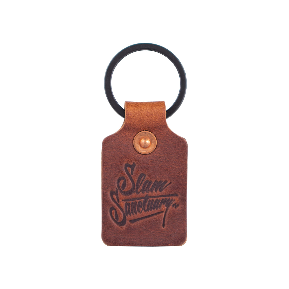 Leather key fob - BROWN