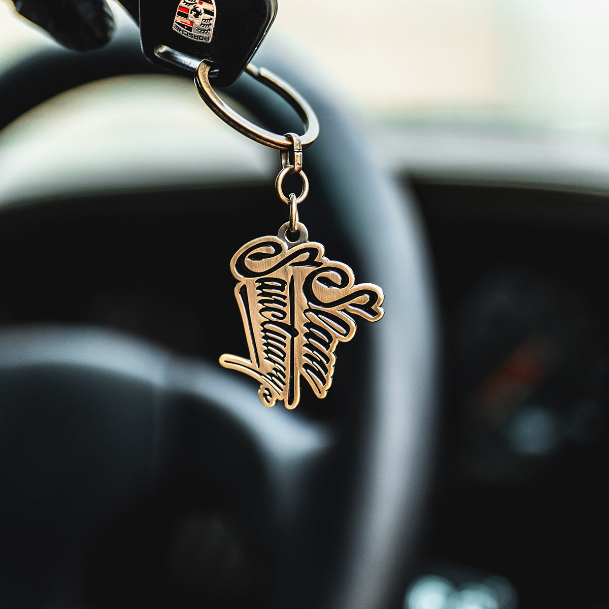 Antique Bronze metal keyring