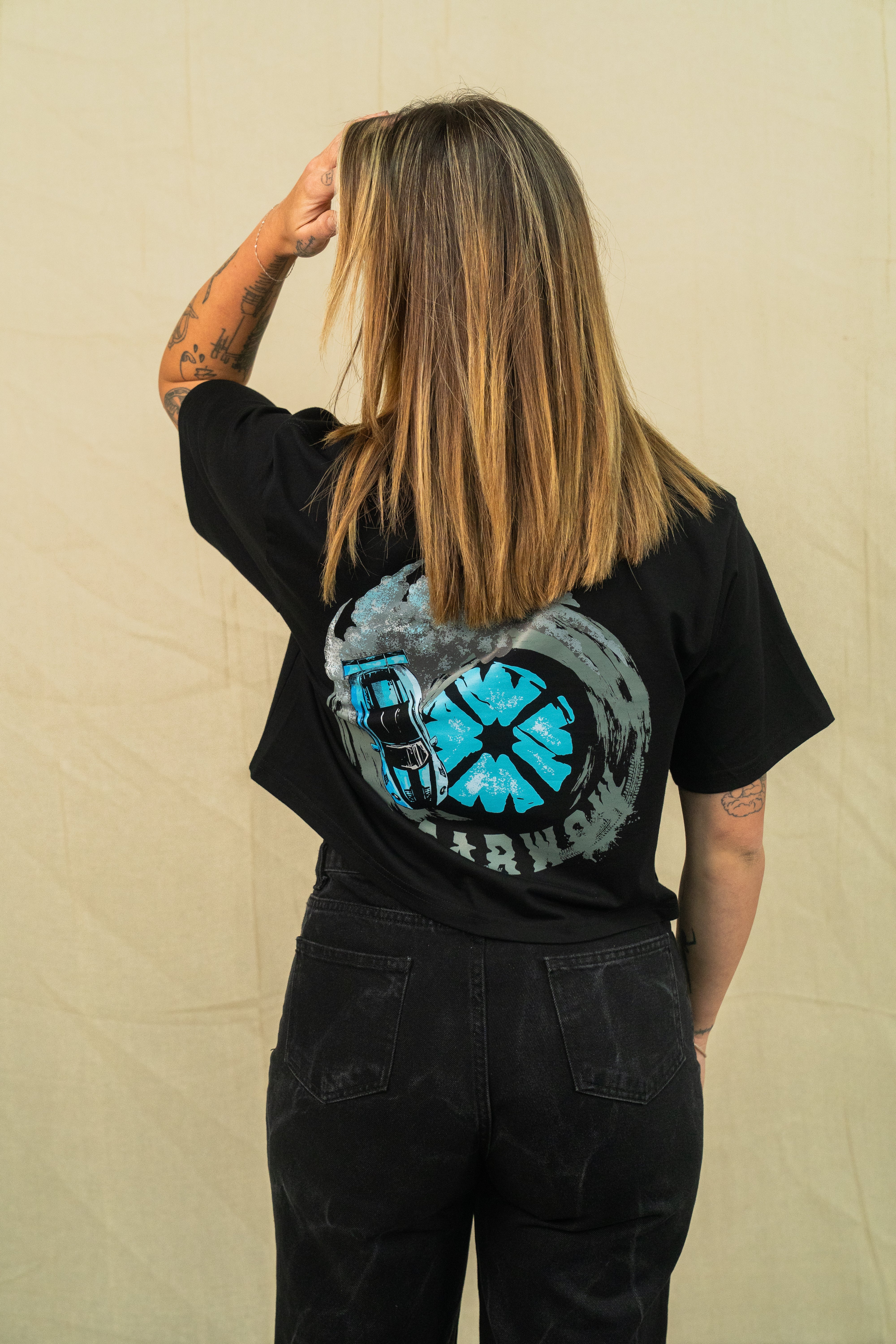 CARWOW DONUT LOGO CROP T-SHIRT - BLACK