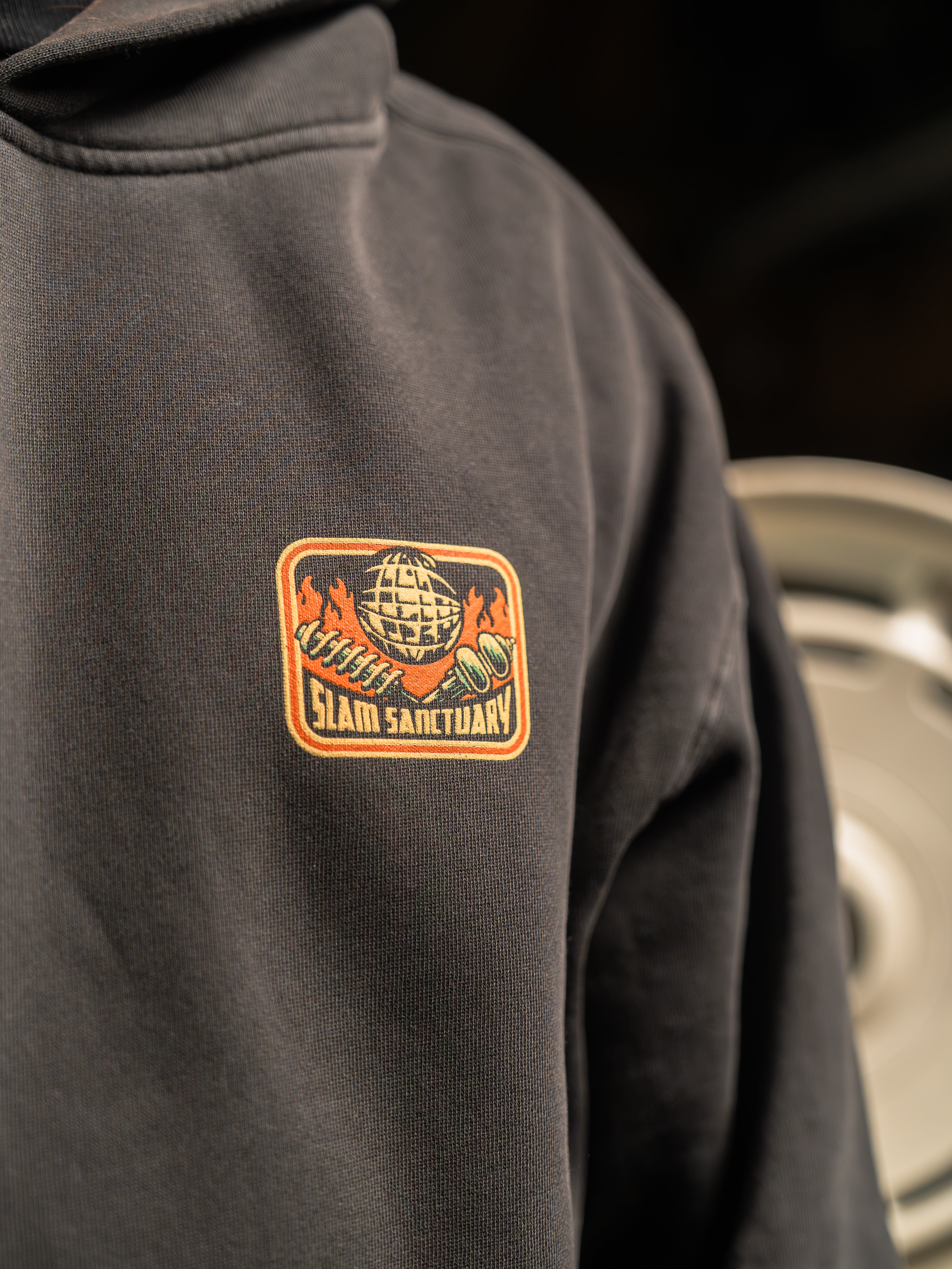 COILED CUSTOMS HOODIE - FADED BLACK