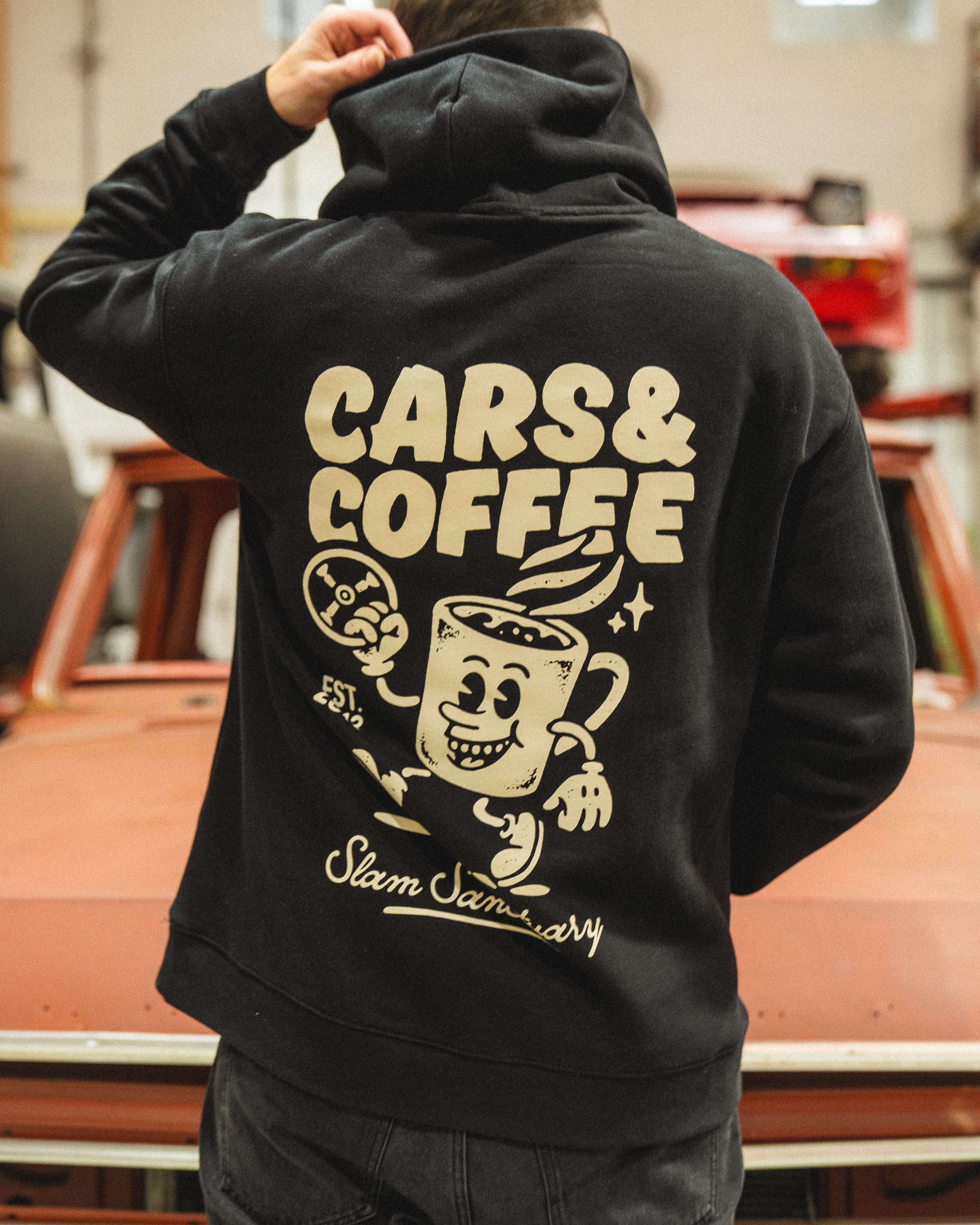 CARS & COFFEE HOODIE - BLACK