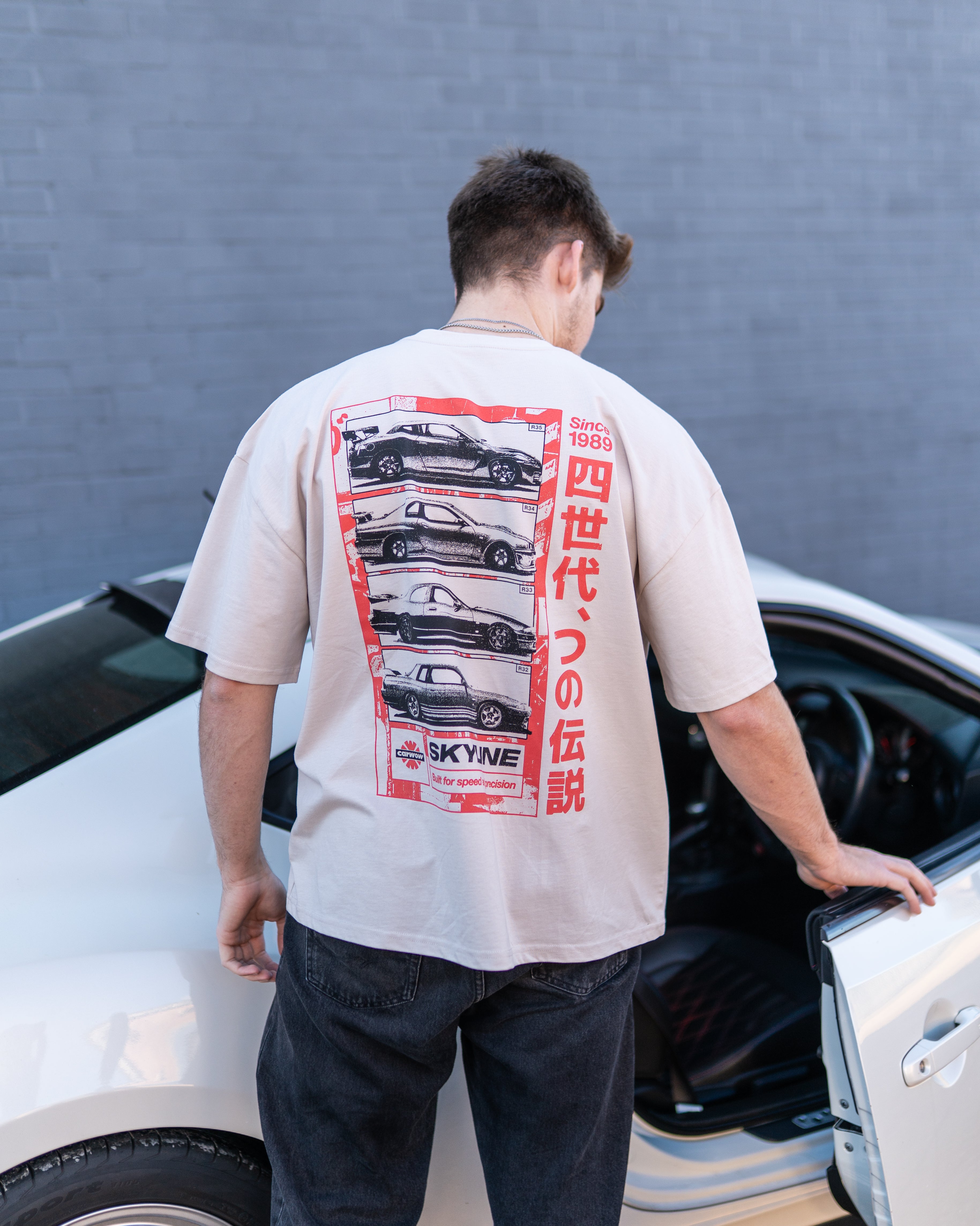 CARWOW GTR LEGENDS T-SHIRT - BONE