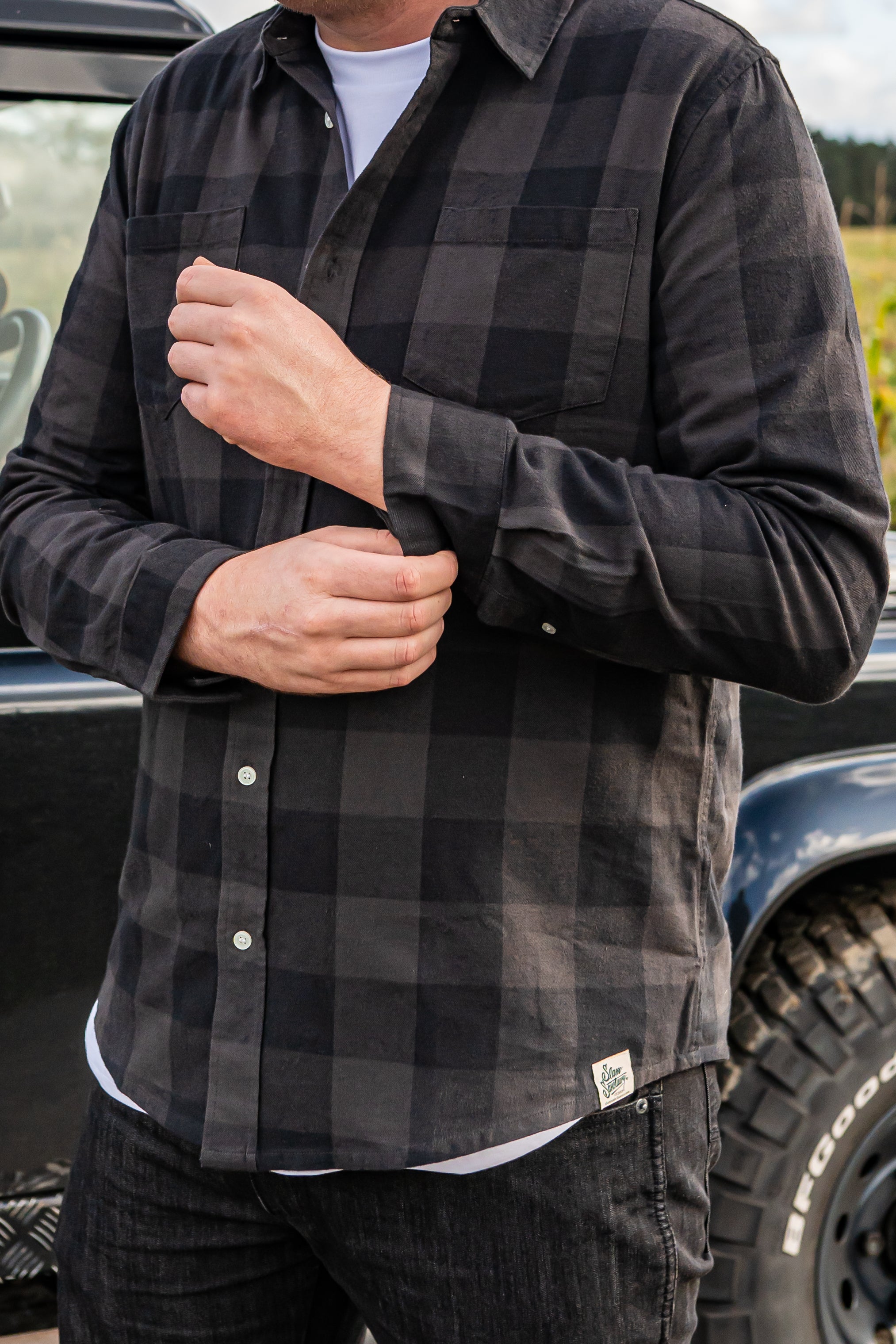 WORKSHOP CHECK SHIRT - BLACK