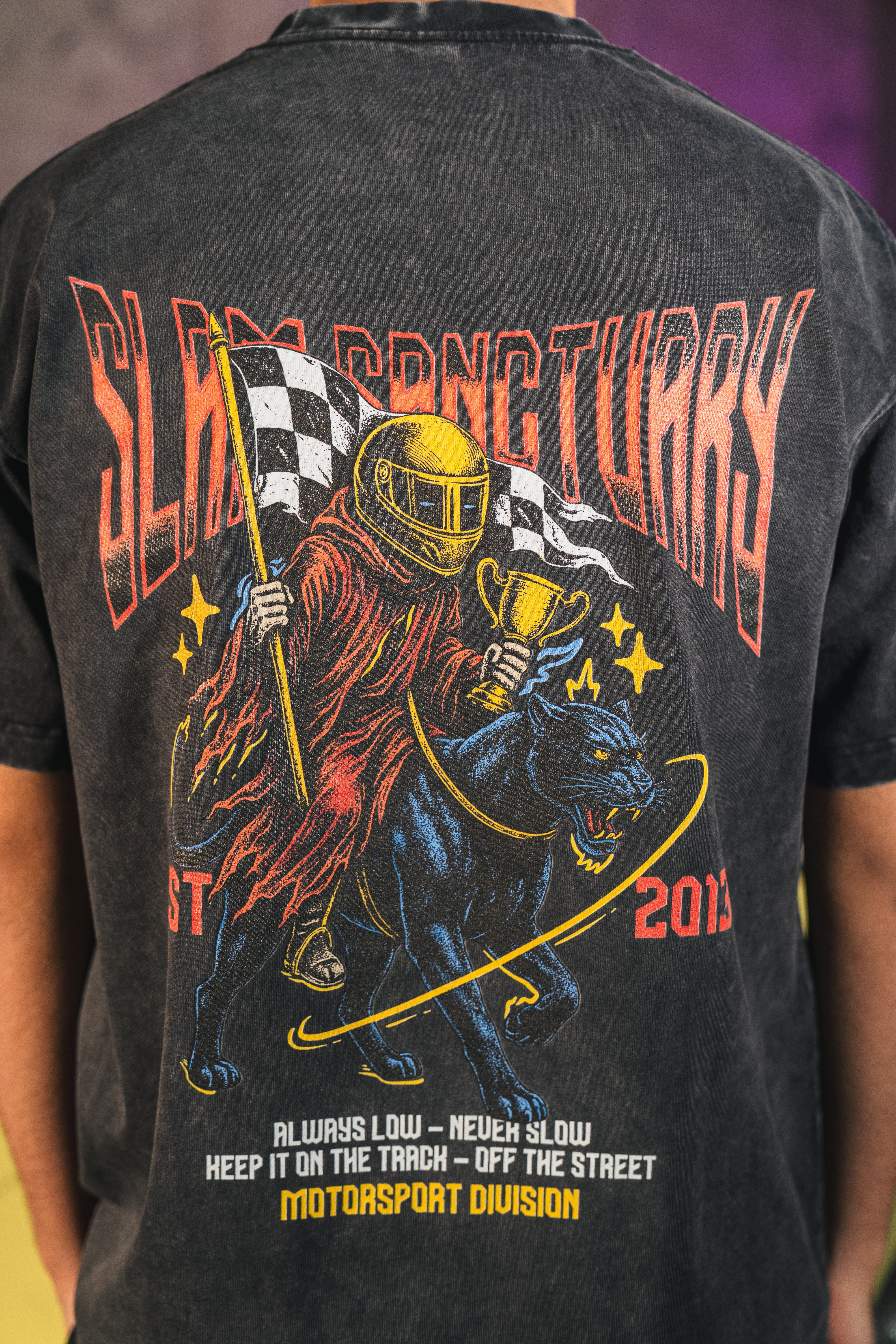 MOTORSPORT T-SHIRT - WASHED GREY
