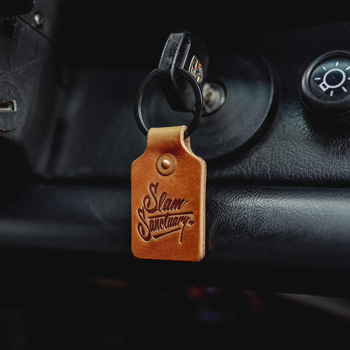 Leather key fob - TAN