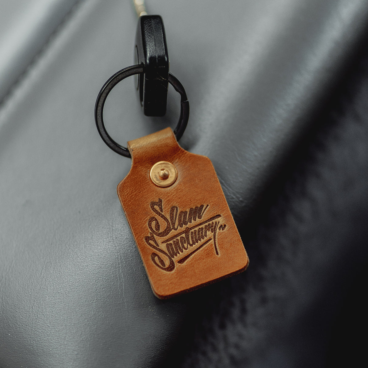 Leather key fob - TAN