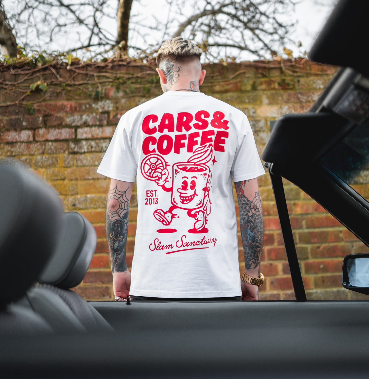 CARS & COFFEE T-SHIRT - WHITE