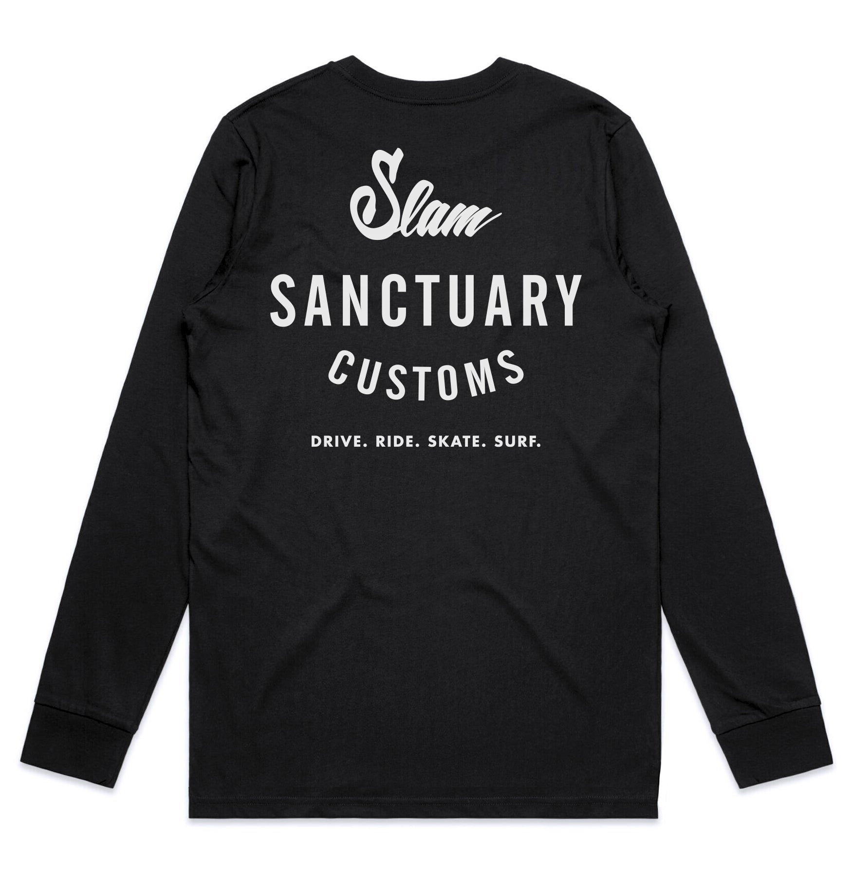 CUSTOMS LONGSLEEVE T-SHIRT - BLACK